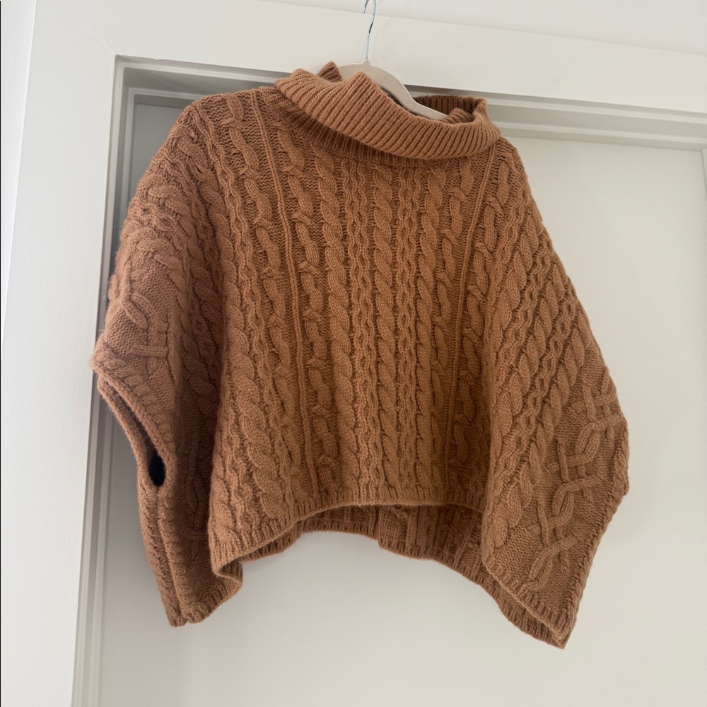 Lalavon cable knit poncho sweater